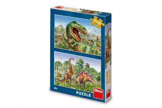 Obrázek z Puzzle 2v1 Souboj dinosaurů 2x48 dílků 